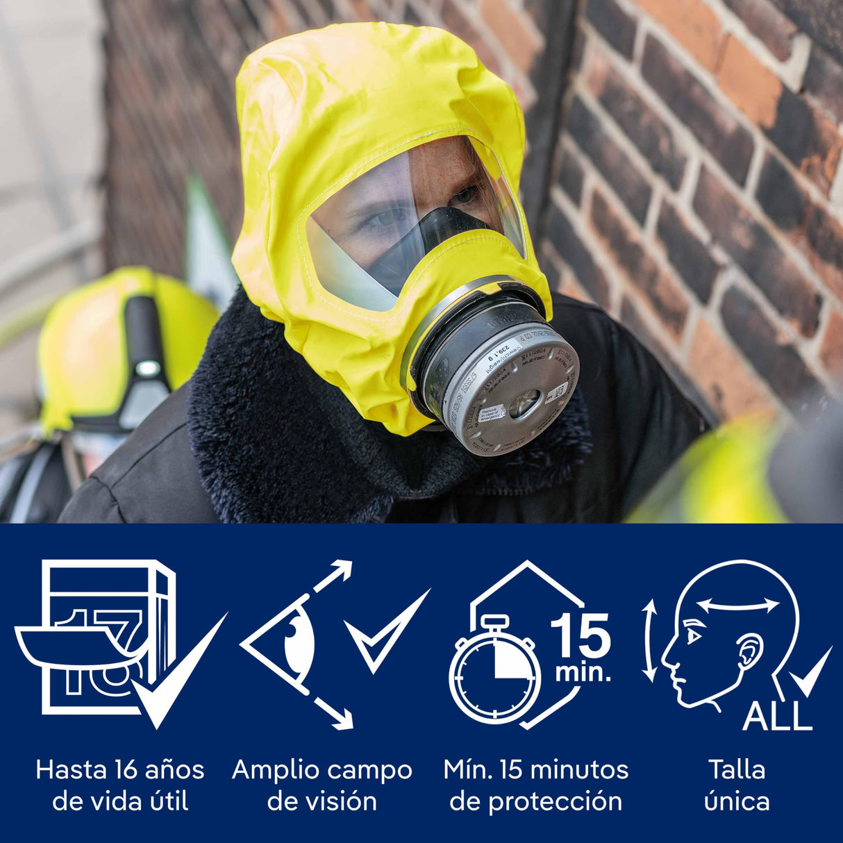 Dräger PARAT 5520 | Máscara respiratoria de Escape con Filtro CO P2 | Protección ergonómica contra Gases de Incendios, vapores y combustión | Estuche portátil
