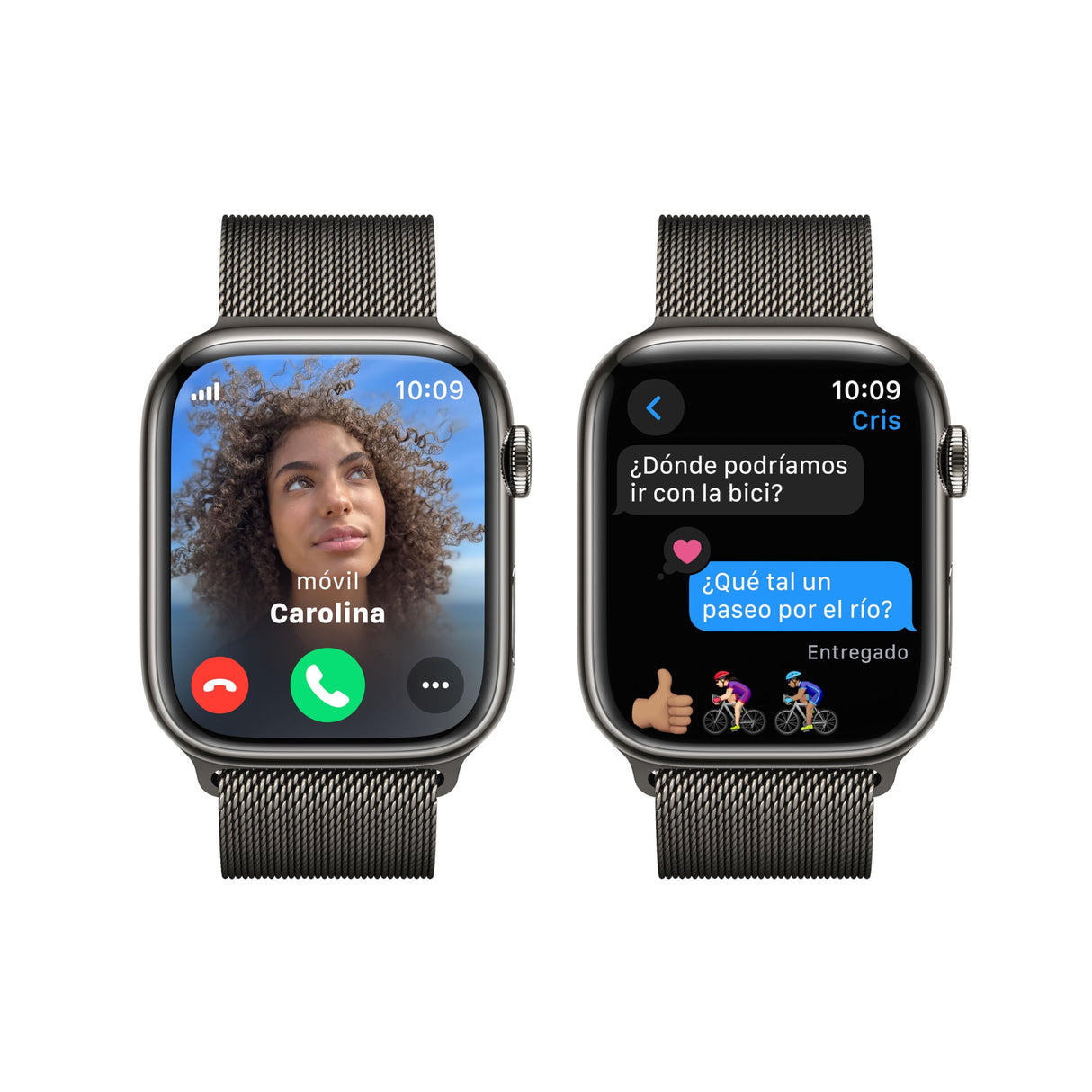 Apple Watch Series 9 (GPS + Cellular) - Caja de Acero Inoxidable en Grafito de 45 mm - Pulsera Milanese Loop en Grafito