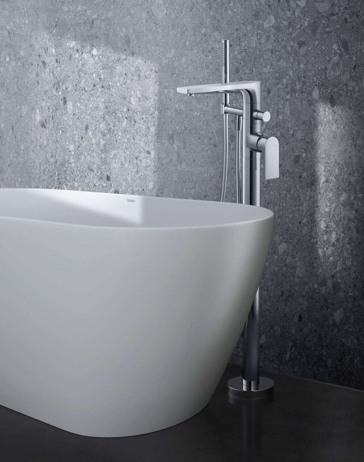 Duravit TU5250000010 Mezclador de bañera de pie, Cromo