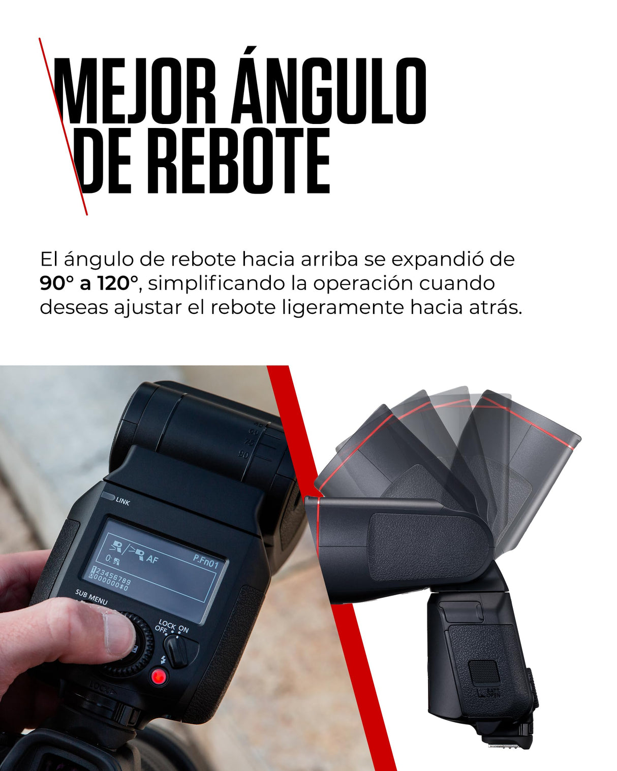 Canon Speedlite EL-1 (Ver.2) Flash de Cámara Profesional - Ideal para Deportes, Moda, Boda - Resistente al Clima y Cabeza de Flash Inclinable 120° - Compatible con Canon EOS
