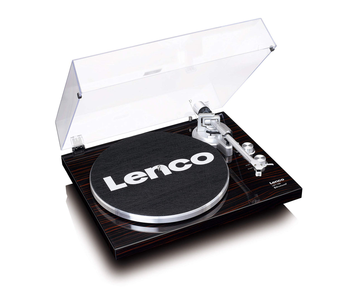 Lenco LBT-188 Tocadiscos Bluetooth - admite Salidas de RCA y USB - 2 velocidades 33 RPM y 45 RPM - preamplificador - carcasa de MDF - transmisión por correa - nogal