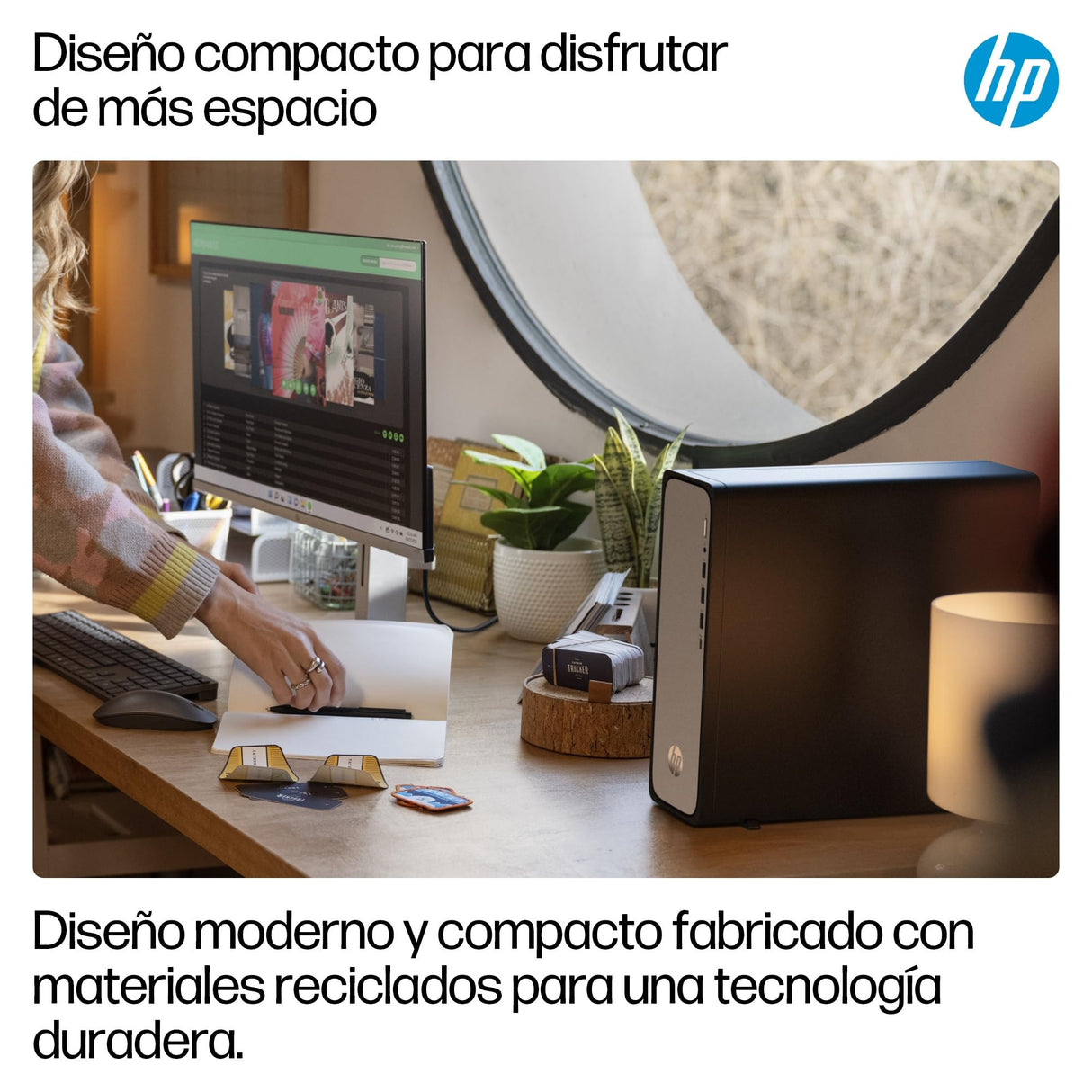 HP Ordenador de sobremesa OmniDesk Slim (Intel 300, 8GB, Wi-Fi 6, 256GB, Windows 11 Home) - Gris
