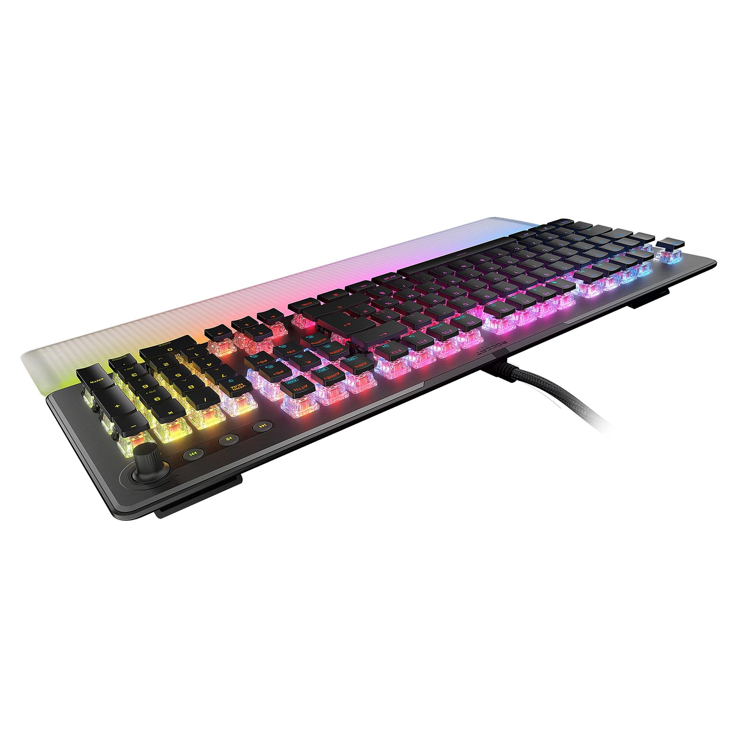 ROCCAT Vulcan II MAX - Teclado de Juego óptico y mecánico para PC, Teclas retroiluminadas RGB Personalizables, reposamuñecas, interruptores Titan II, Placa de Aluminio, Negro