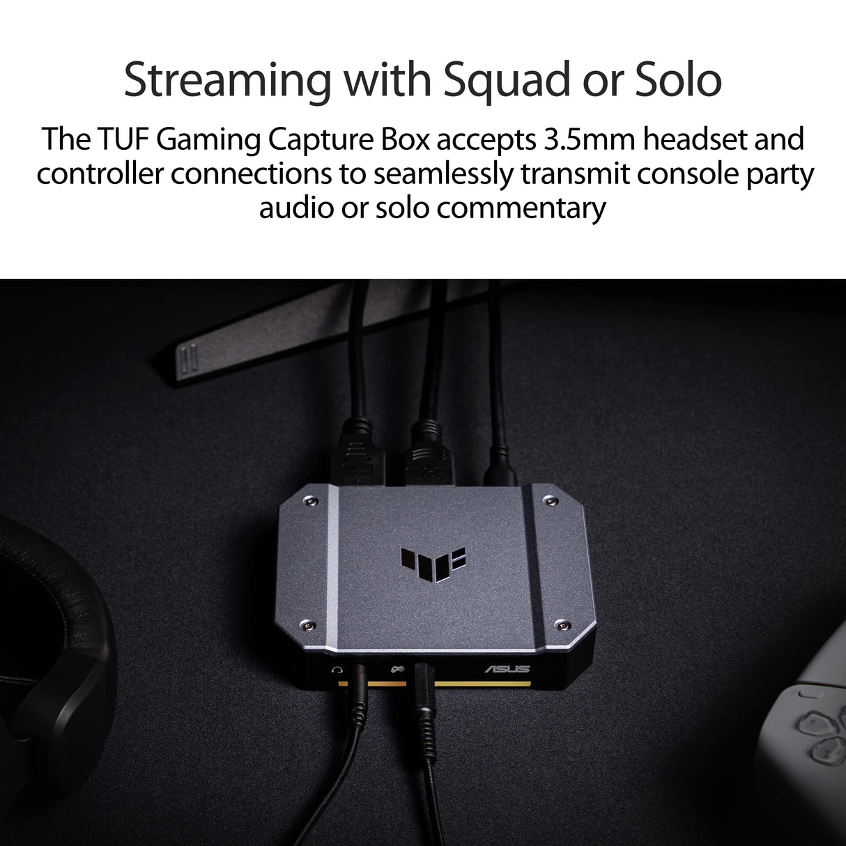 ASUS TUF Gaming Capture Card CU4K30 (4K60 HDR de Paso, Captura 4K30, USB C 3.2, entradas de Audio/Controlador, Certificación OBS, Latencia ultrabaja, PS4 / PS4 Pro / PS5, Xbox One/Series X/S)