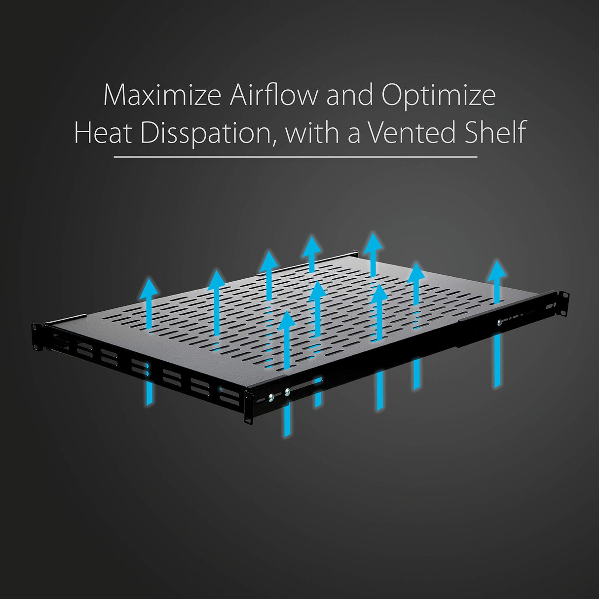 StarTech.com Estante Ajustable 1U Ventilado para Rack de Servidores, 79,3kg, Bandeja Universal de 19 Pulgadas Ajustable de 49,5 a 96,5cm, 27,5" ( 69,8cm) de Profundidad (ADJSHELF)