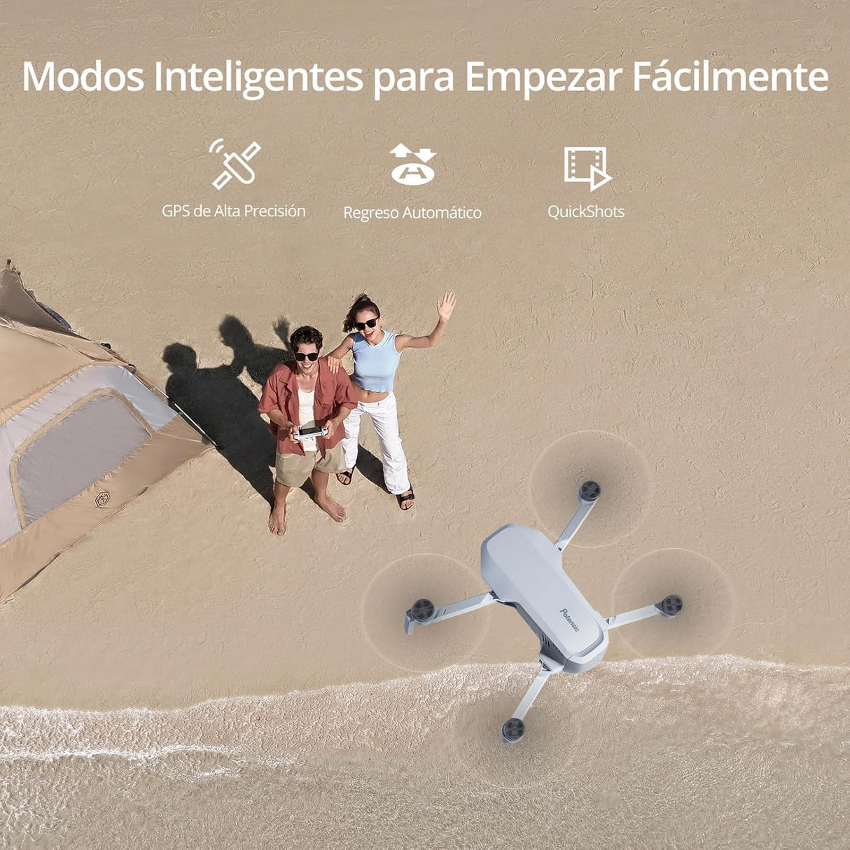 Potensic ATOM GPS Dron con Cรกmara 4K Adultos, Menos de 249g, 6km Transmisiรณn, Estabilizaciรณn en 3 ejes, 2 baterรญas para un tiempo mรกx. de vuelo de 64 min, regreso automรกtico, QuickShots, C0