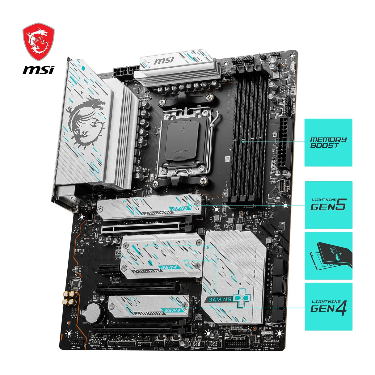 MSI X670E Gaming Plus WiFi - Placa Base WiFi para Juegos (procesadores AMD Ryzen Serie 9000/8000/7000, AM5, DDR5, PCIe 5.0, SATA 6Gb/s, Ranuras M.2, USB 3.2 Gen 2, Wi-Fi 6E, Bluetooth 5.3