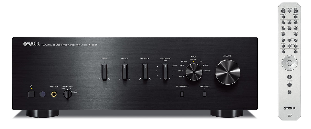 Yamaha AS-701 - Amplificador integrado estéreo de 160 W por canal, negro