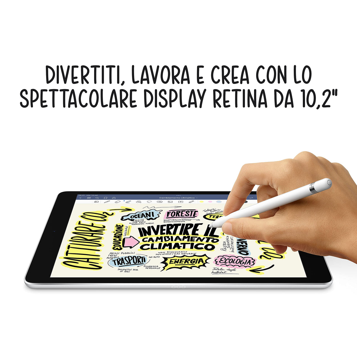 Apple 2021 iPad (de 10,2 Pulgadas con Wi-Fi + Cellular, 256 GB) - Plata (9.ª generación)