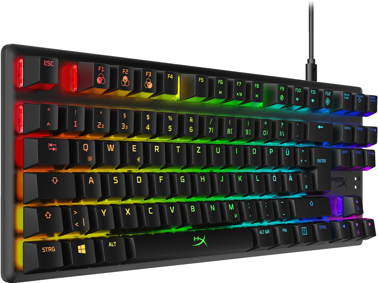 HyperX Alloy Origins Core – Teclado mecánico para juegos RGB, Tenkeyless, interruptores HyperX Red (QWERTZ)