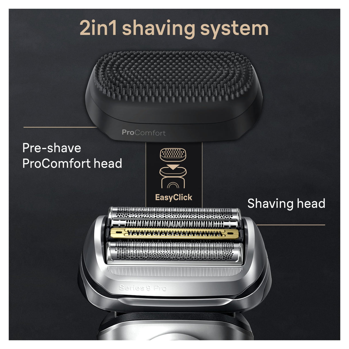 Braun Series 9 Pro+ Afeitadora Eléctrica Hombre, Máquina de Afeitar Barba, Cabezal ProComfort, Centro De Limpieza SmartCare, En Seco Y En Mojado, 9597cc, Plata
