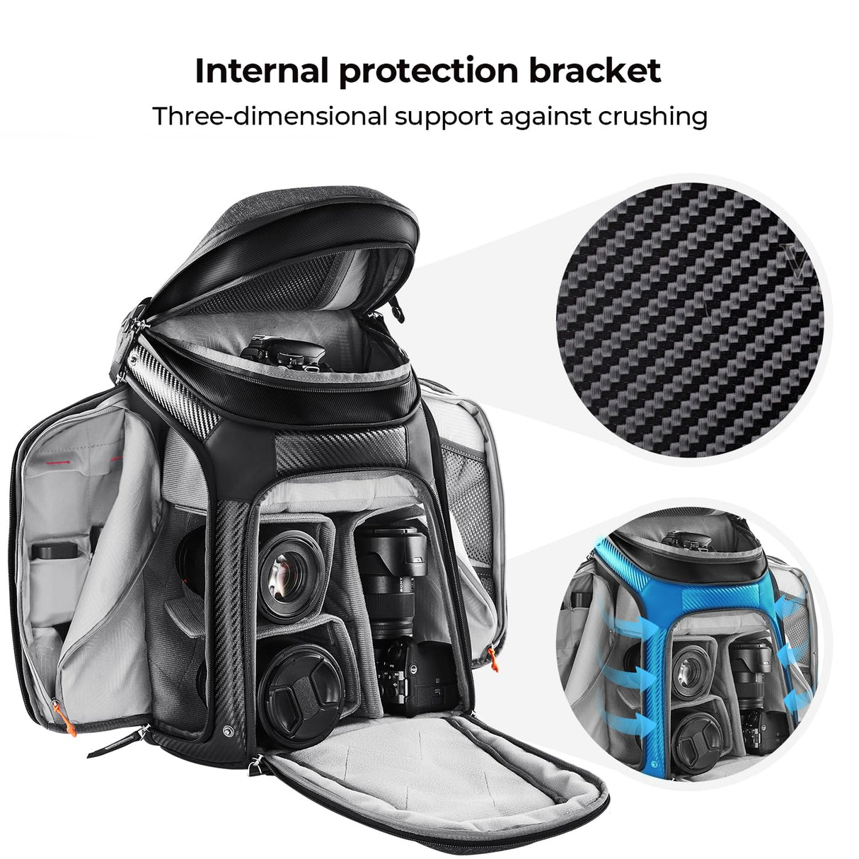 K&F Concept Multifuncional Mochila para Cámara Profesional Mochila de Fotografía, 25L+1.5L Expansión Bolsa para Cámara con Cubierta para Lluvia Antirrobo, Compartimiento para Portátil de 16 Pulgadas