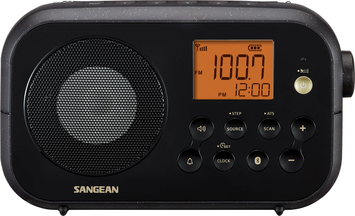 Sangean PR-D12BT Radio Am/FM, Bluetooth, Black - Radio portátil FM, Am, Bluetooth