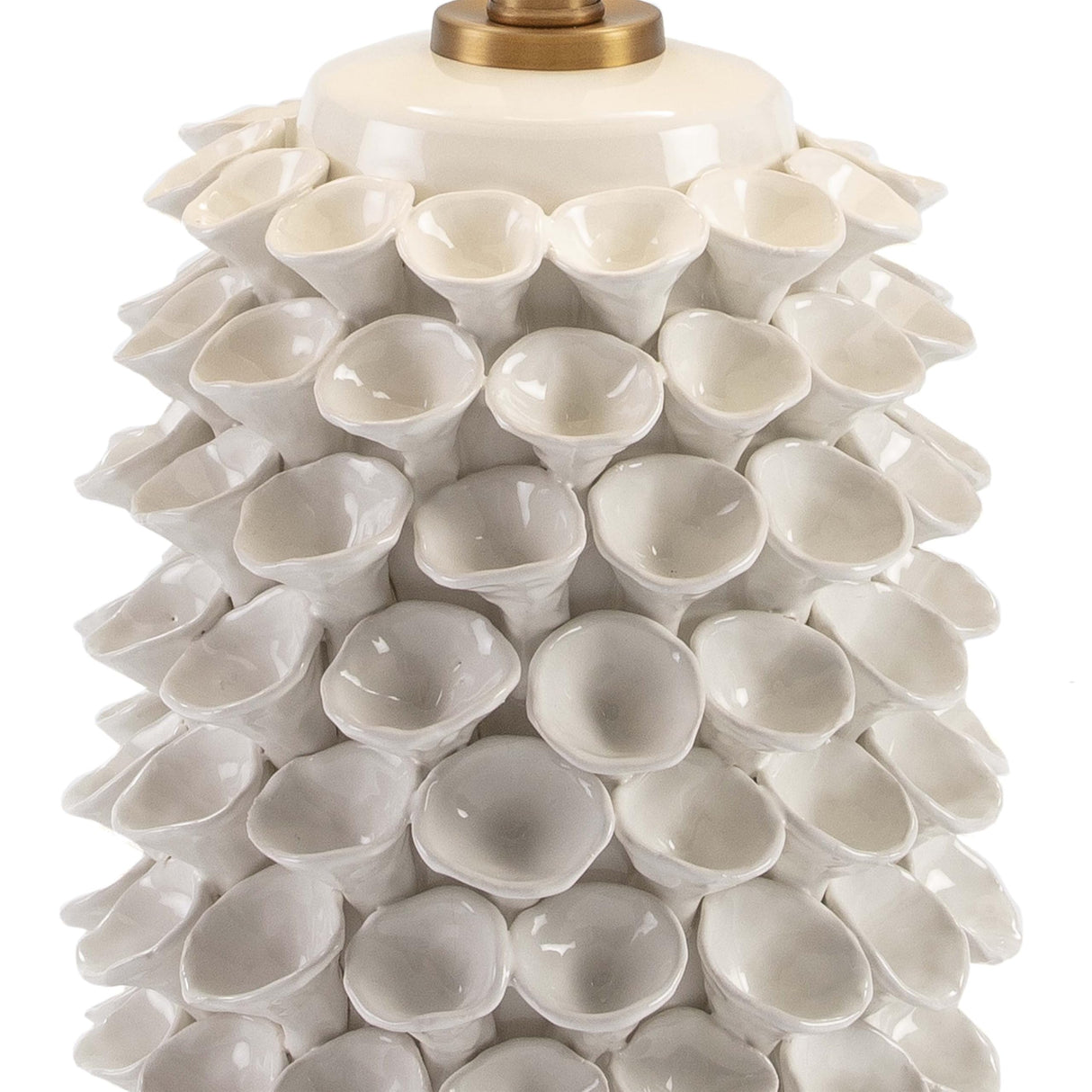 LAMPARA SOBREMESA SIN PANTALLA 22X19X52 CERAMICA BLANCO/METAL DORADO