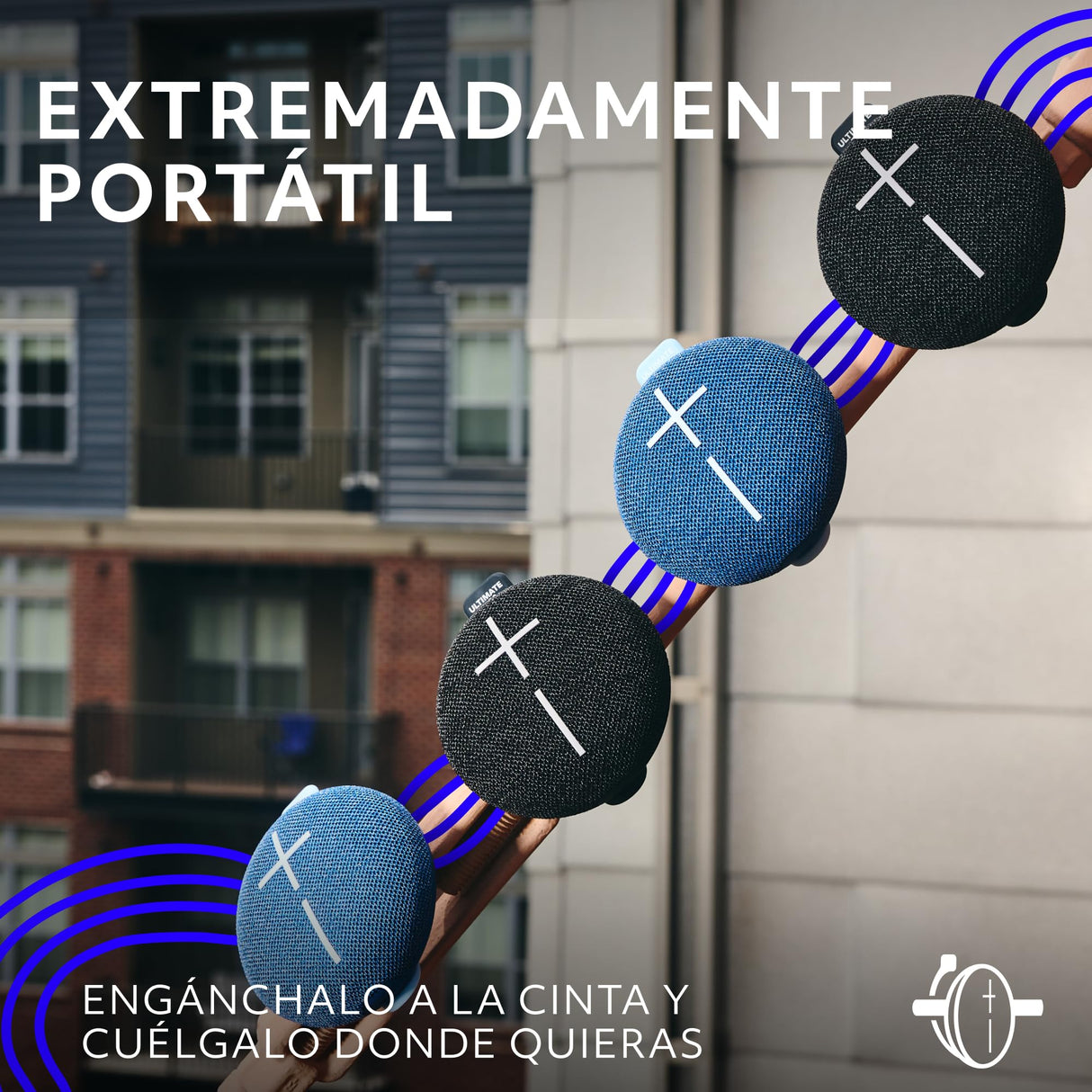 Ultimate Ears MINIROLL, Altavoz Bluetooth Resistente al Agua y ultraportátil, Graves potentes, IP67 a Prueba de Polvo, Radio de acción de 40 m (Majestic Blue)