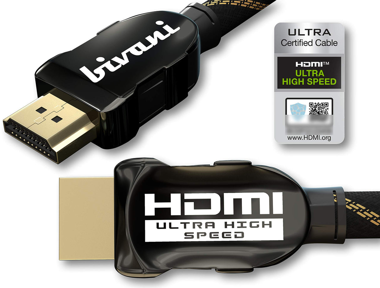 bivani Cable HDMI 2.1a de 8 K, 4 metros, 48 Gbps, cable HDMI de alta velocidad, certificado HDR10+, Ethernet de alta velocidad, PS5 y Xbox Series X Ready, revestimiento de nailon, serie Elite - 4M