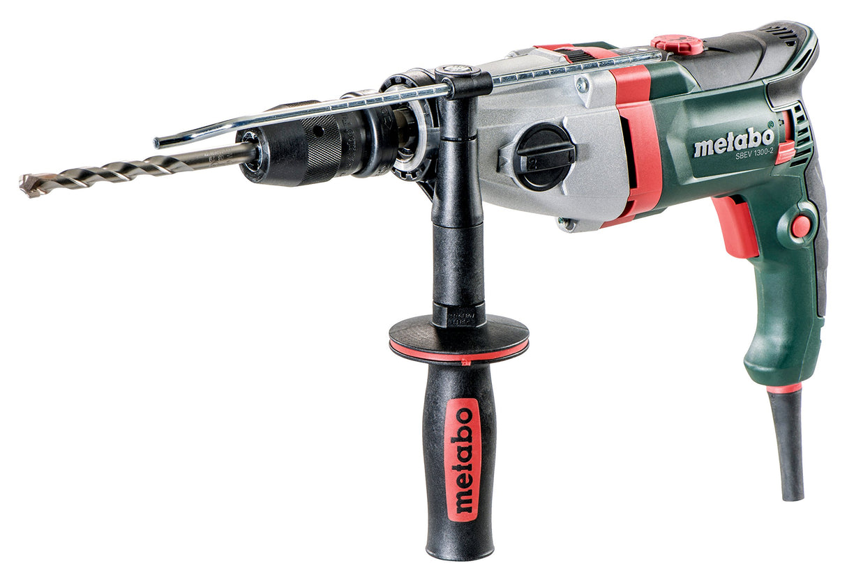 Metabo 600785500 600785500 - Taladro Percutor SBEV 1300-2 (Portabrocas Futuro Top) 1300W con Maletín, 1300W, 230V, Grün, Rot, Grau