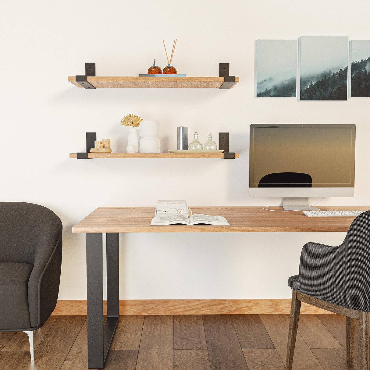 Amig - Juego de 2 Patas para Mesas de Comedor o Recibidor - Set de Patas para Mesa de Estilo Industrial - Material: Acero - 780 x 80 x 712 mm - Resistencia y Durabilidad - Acabado en Negro Mate