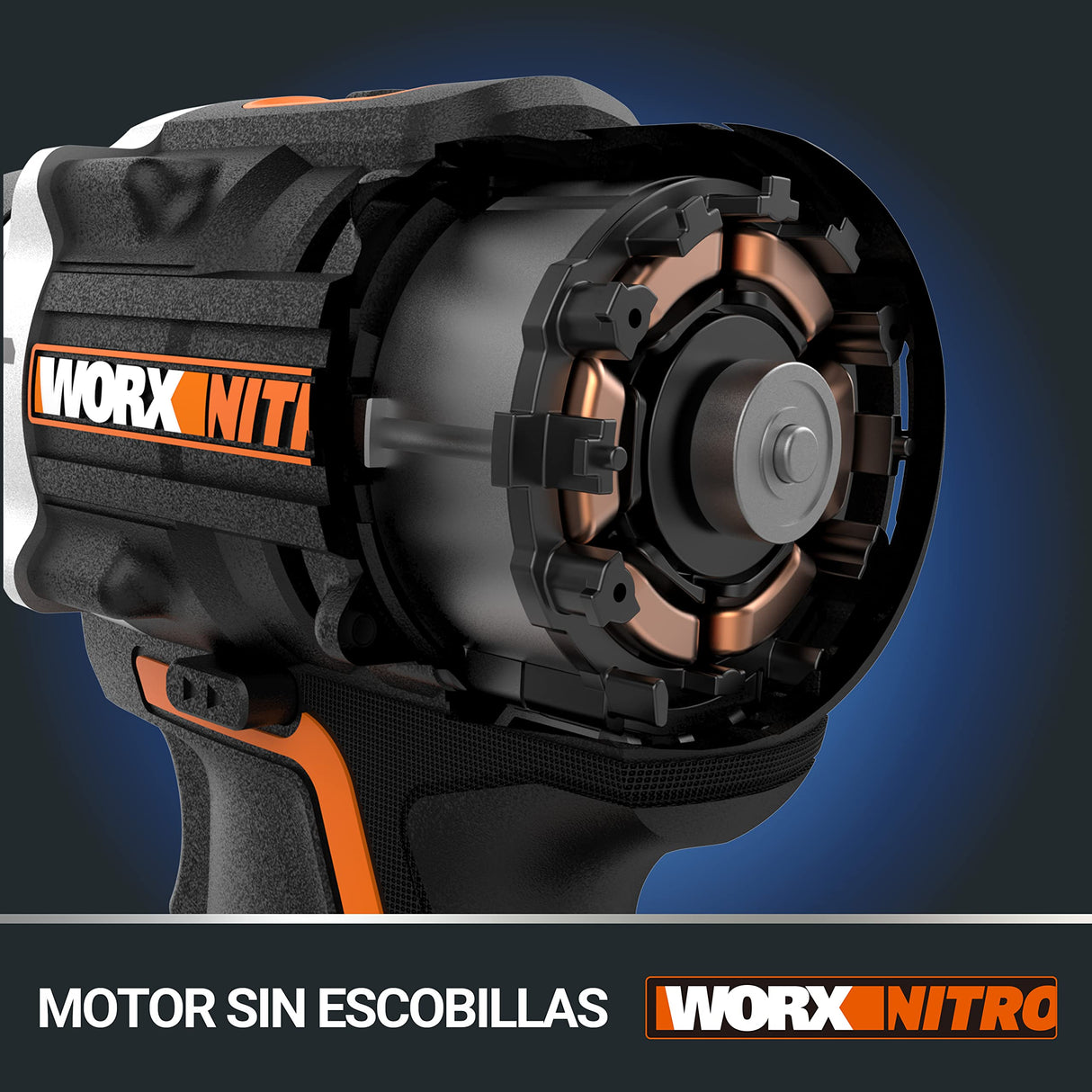WORX Taladro Percutor a batería 20V Máx | WX352 | Motor sin escobillas | Power Share | 2 baterías de 2Ah | Cargador y maletín | Portabrocas metálico, carcasa de engranajes metálica |