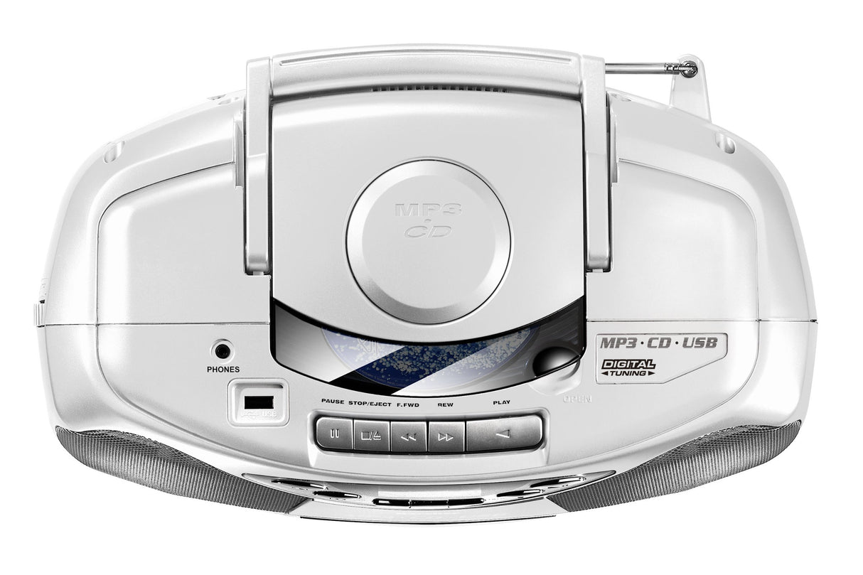 Kärcher RR 510(N) - W Reproductor CD Portátil Blanco - Unidad (FM, PLL, Audio, LCD, Azul, 3,5 mm, 215 mm)