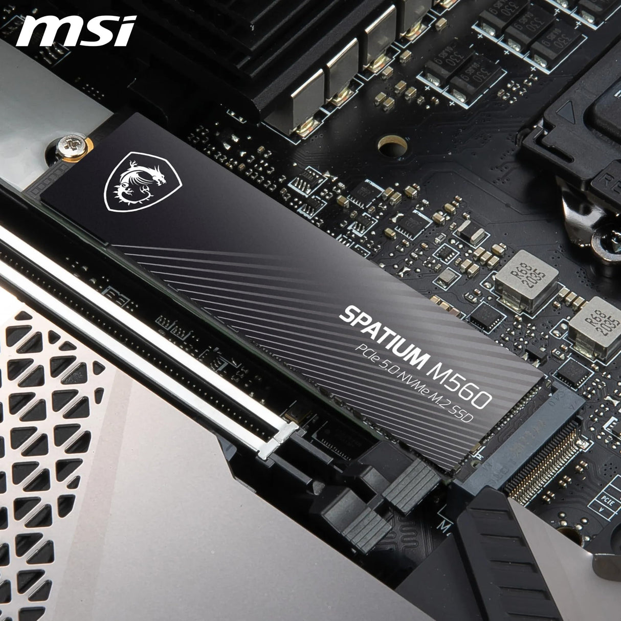 MSI Spatium M560 SSD 2TB PCIe 5.0 NVMe M.2 Unidad de Estado sólido Interna, 10.300MB/s de Lectura y 8.700MB/s de Escritura, 3D NAND, Seguridad de Datos integrada, Center
