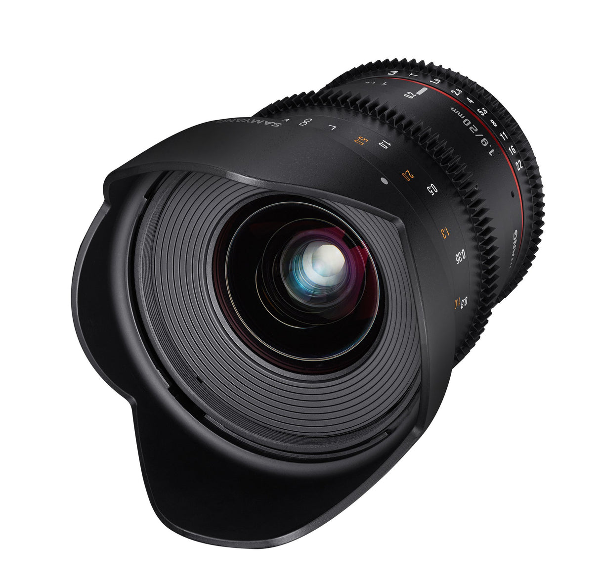 Samyang SA1420 - Objetivo para Video VDSLR II para Sony E (20 mm, T1.9 ED, AS UMC), Negro
