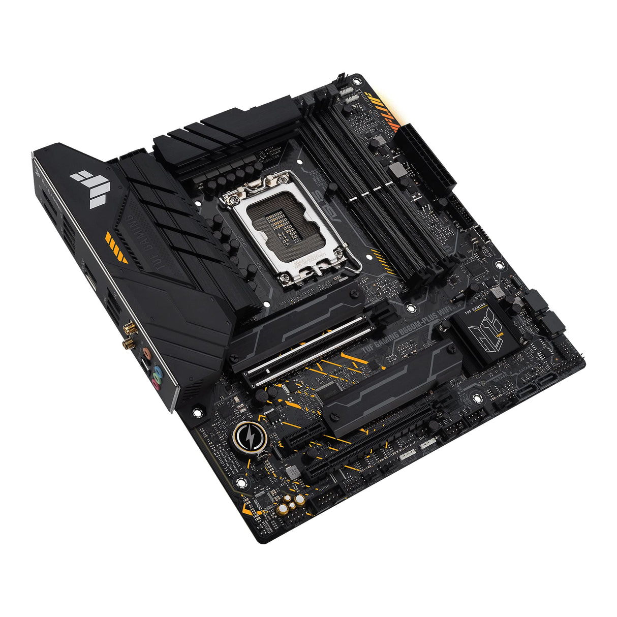 ASUS TUF Gaming B660M-PLUS WiFi - Placa Base Intel B660 (LGA 1700) mATX (VRM de 10+1 Fases, PCIe 5.0, DDR5, M.2 PCIe 4.0, Wi-Fi 6, 2.5Gb Ethernet, USB 3.2 Gen. 2x2 Tipo C, Aura Sync)