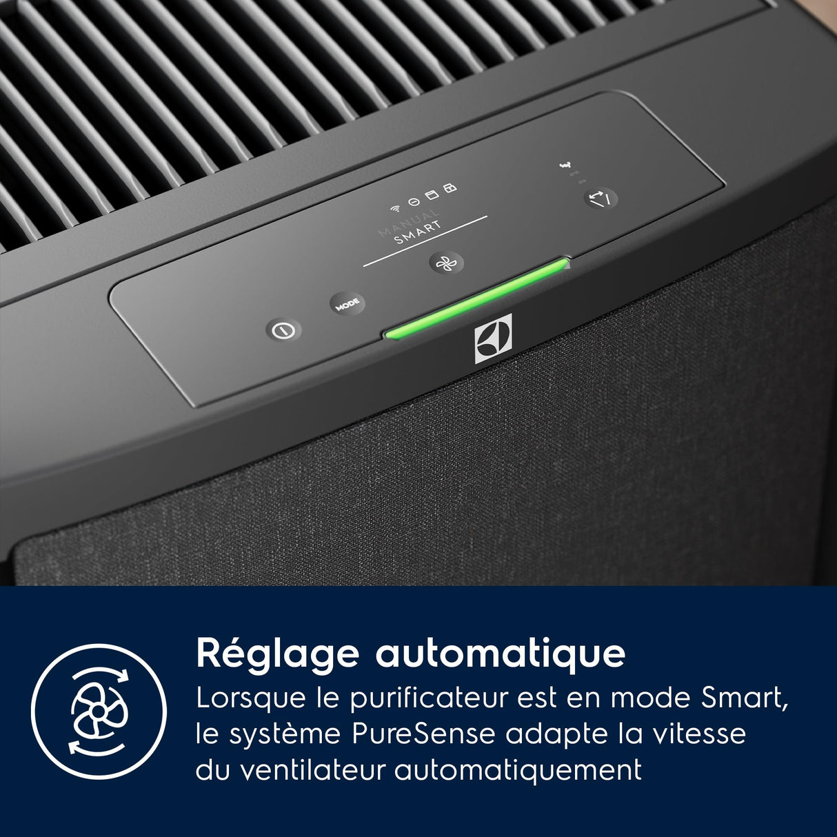 Electrolux Pure Multi 700, purificador de aire, conexión Wi-Fi, función de ventilador, aire puro Filtración HEPA en 5 pasos, 73m2 máx., silenciador, EPU72771DG, gris oscuro