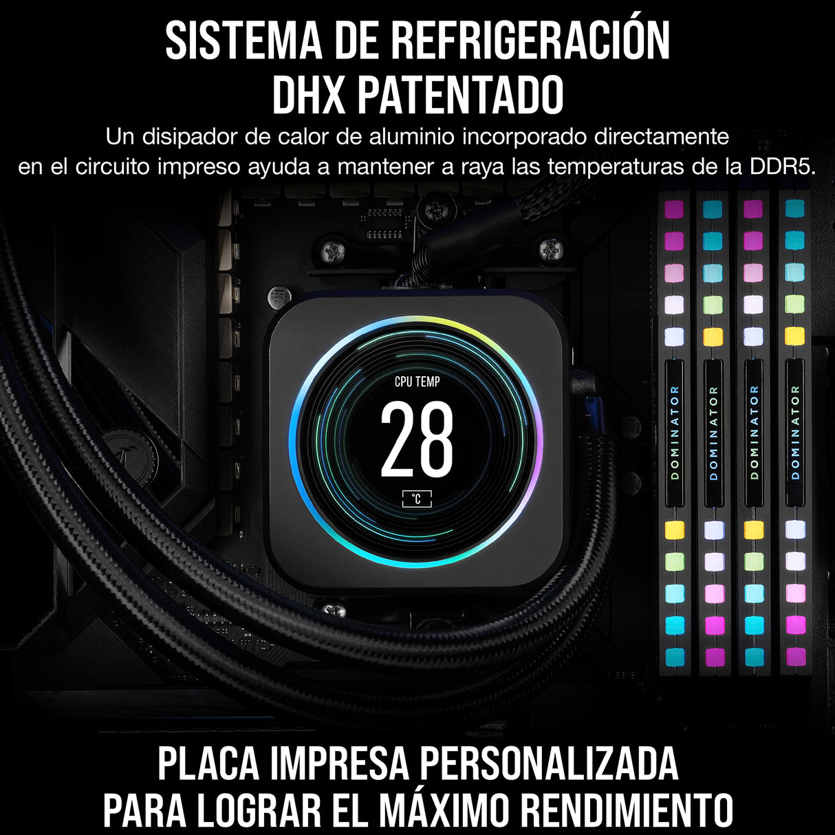 CORSAIR DOMINATOR PLATINUM RGB DDR5 32GB (2x16GB) DDR5 5200MHz CL40 AMD EXPO Intel XMP iCUE Memoria de Ordenador Compatible - Gris (CMT32GX5M2B5200Z40)