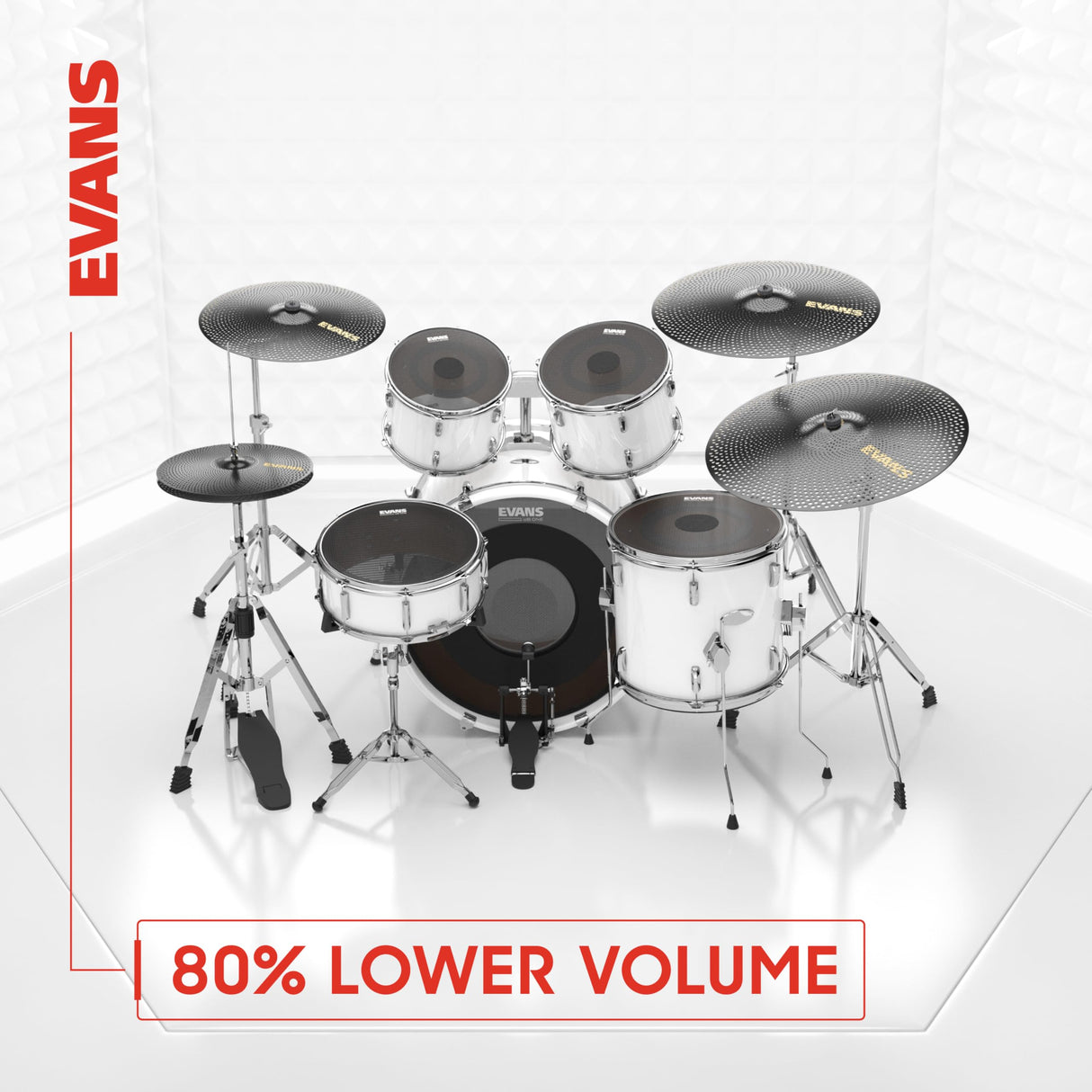 Evans dB One Drum Head Rock + 14" 22" y dB One Cymbals Pack