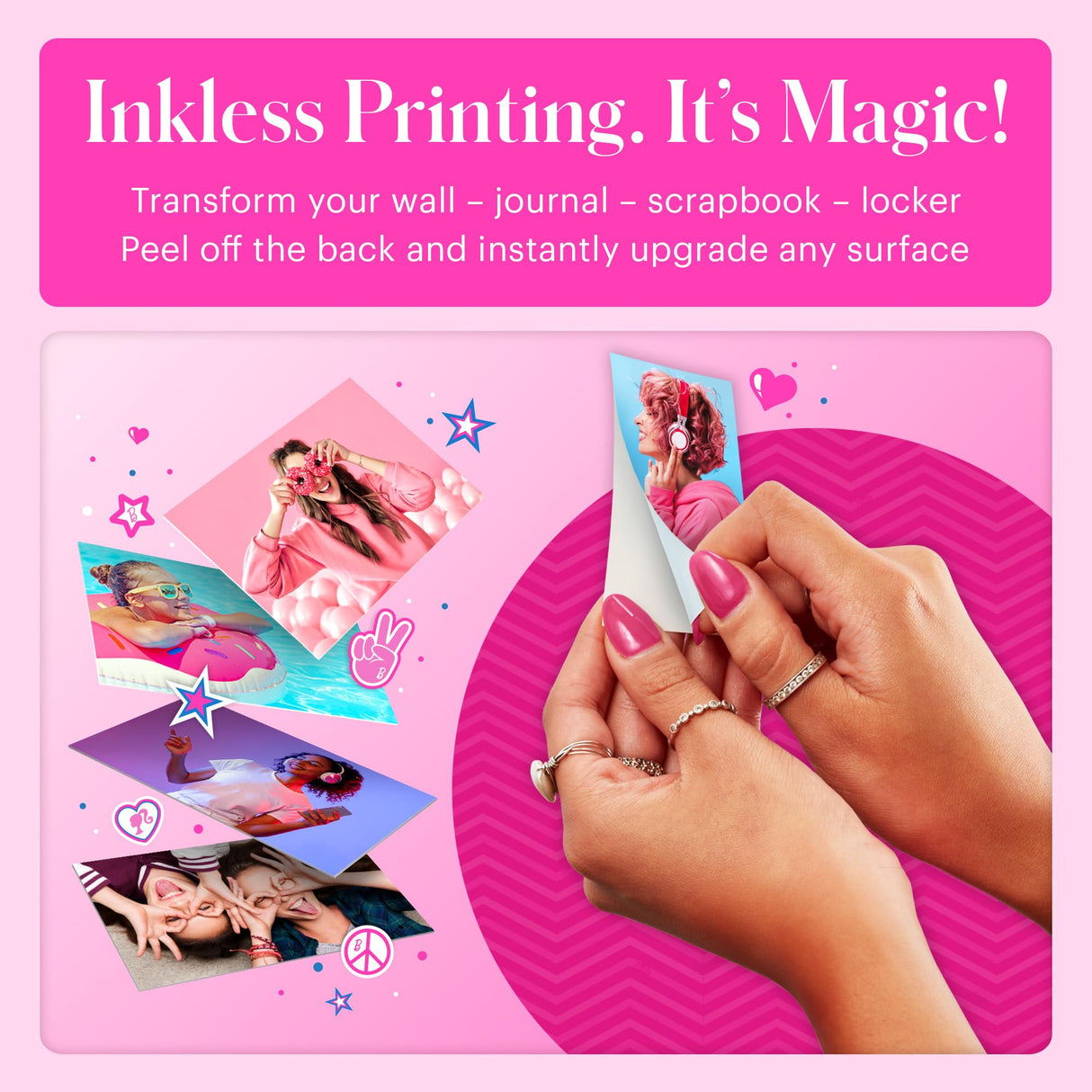 Kodak x Barbie Printomatic Cámara Digital de Impresión Instantánea a Color Completa Paquete de Inicio Barbie (Estilo de Firma) + Estuche de Cámara Deluxe Barbie + Papel Zink (20 Hojas)