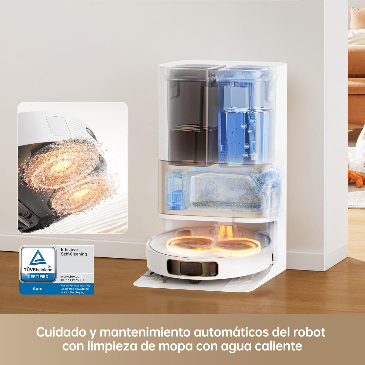 DREAME L10S Pro Ultra Heat Robot Aspirador y Friegasuelos con Base de Autovaciado Blanco
