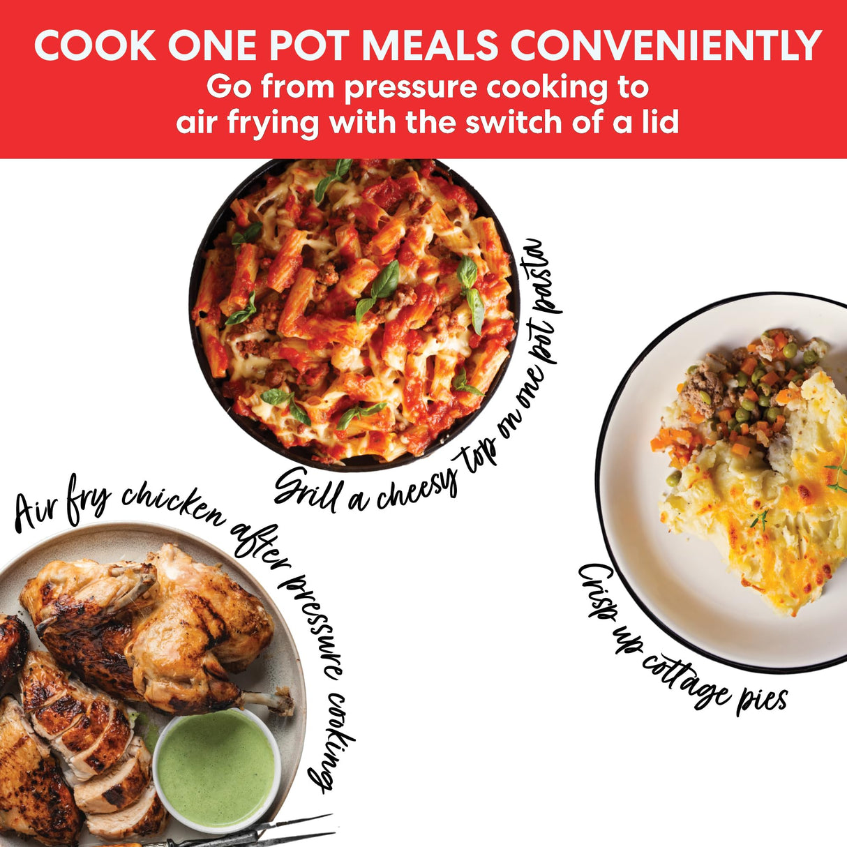 Instant Pot Duo Crisp + Air Fryer 5.7L Multicooker 11 en 1 Cocina a presión, saltea, cocina al vapor, a fuego lento, sousvides, calienta, fríe al aire, hornea, asa y deshidrata
