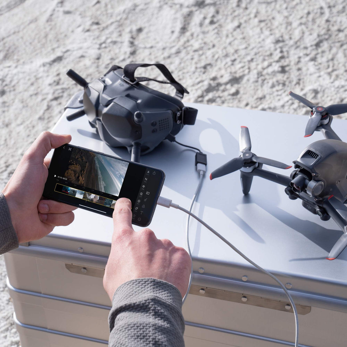 DJI FPV Combo Care Refresh Auto-activated- Drone, Quadcopter, OcuSync 3.0 HD Transmisión, 4k Vídeo, Experiencia de Vuelo Inmersiva, Súper Gran Angular de 150°, Con Care Refresh