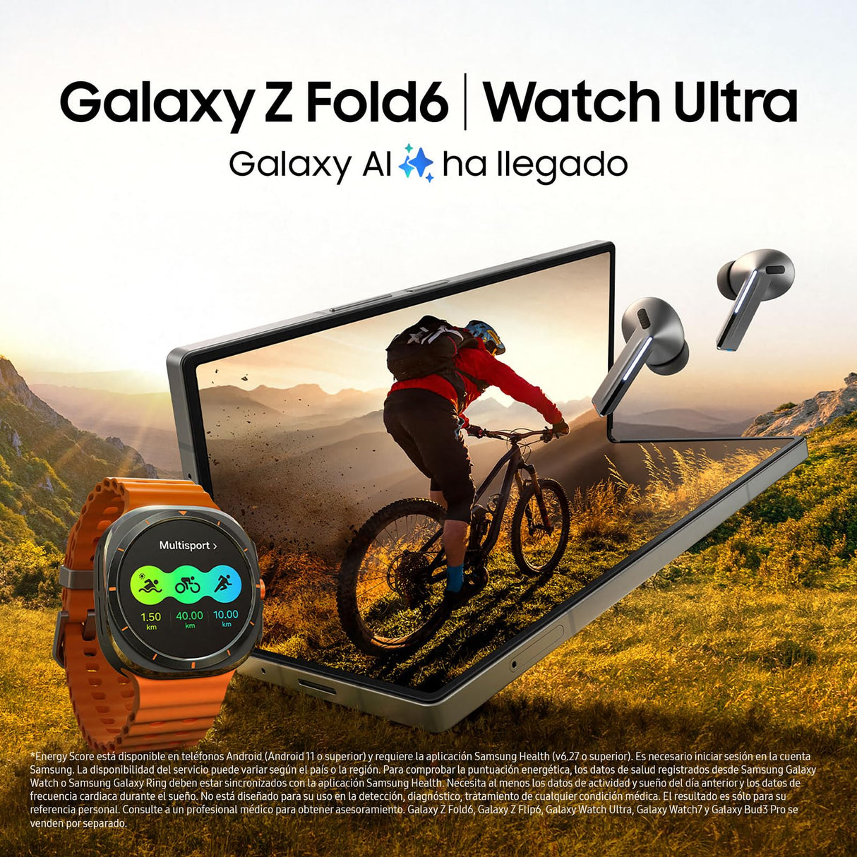 Samsung Galaxy Z Fold6 1TB + Cargador - Teléfono Móvil con IA, Smartphone Android Libre, Cámara 50 MP, Pantalla Grande, Batería de Larga Duración, Azul Oscuro (Versión Española)