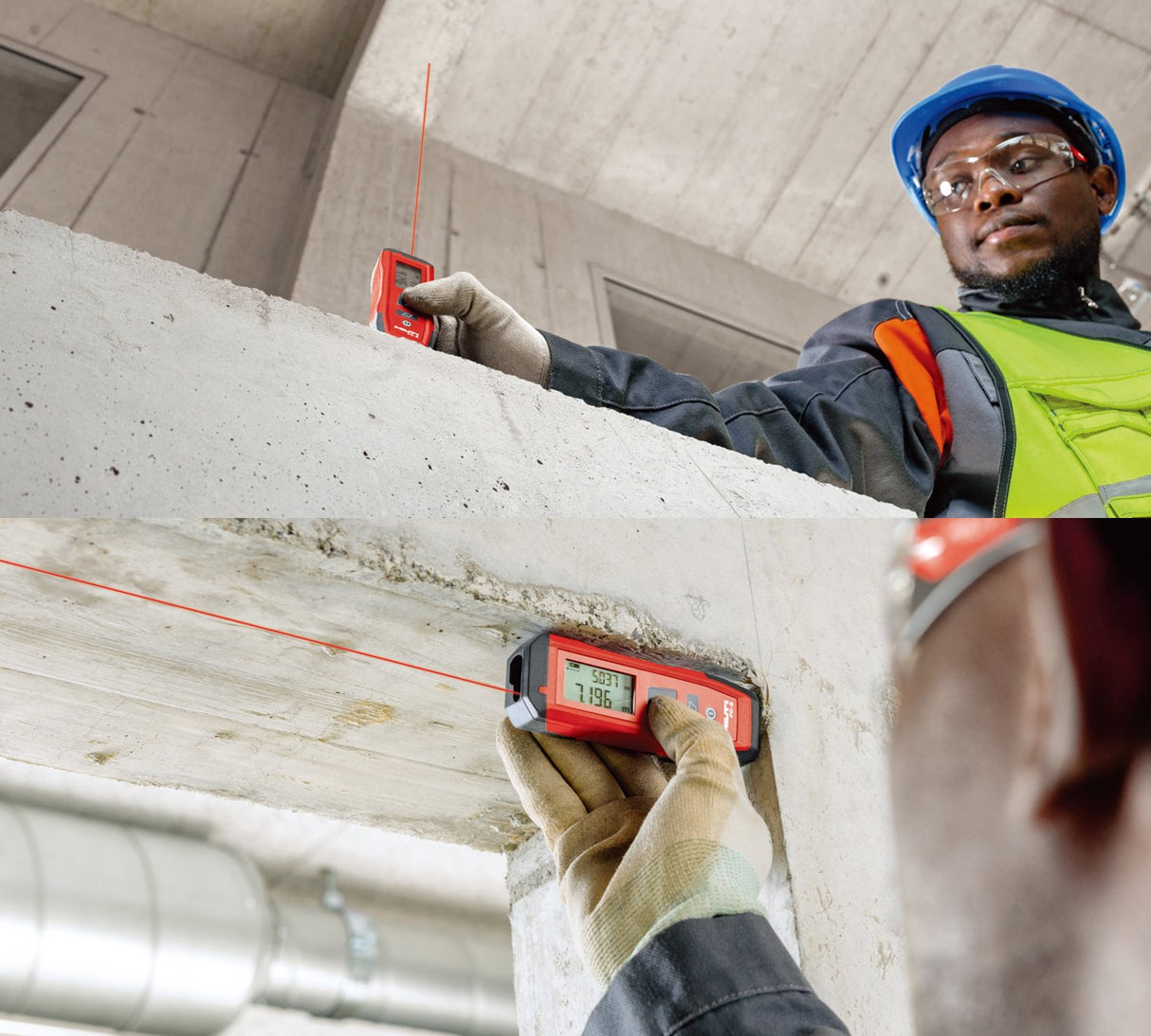 Hilti 2190182 Medidor láser de Distancia PD-S (hasta 60m, diseño Compacto, para medir distancias y áreas con Pantalla para entornos Oscuros y Teclado intuitivo con Memoria. Funda)