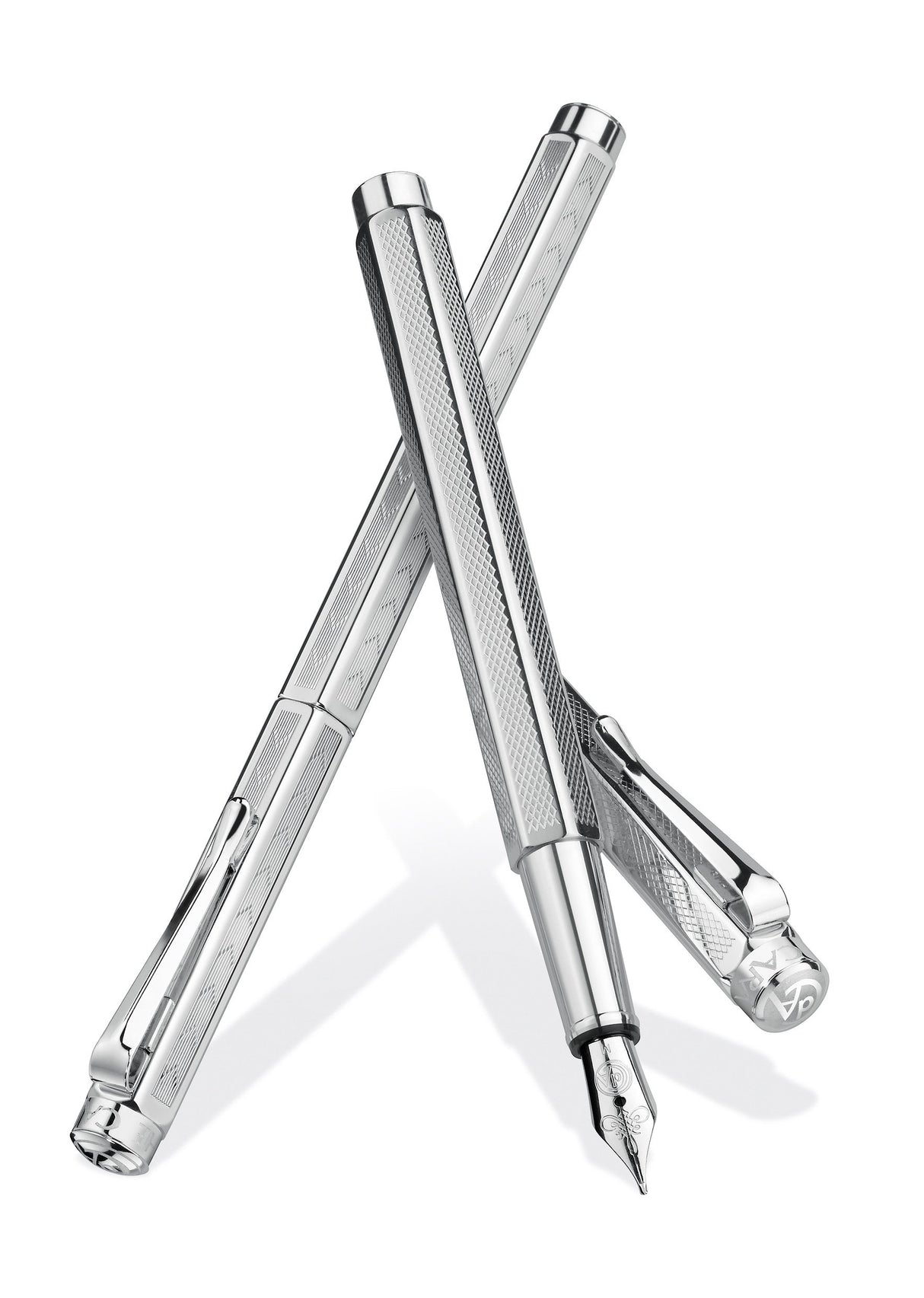 Caran d'Ache Chevron Mechanical - Portaminas (0,7 mm), diseño con forma hexagonal, acabado plateado y revestido de rodio