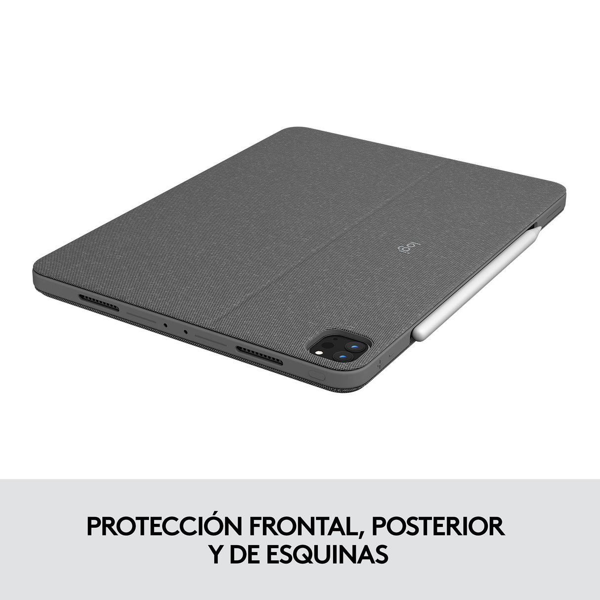 Logitech Combo Touch Funda con Teclado para iPad Pro 12,9 Pulgadas (5a Gen. - 2021) - Teclado Retroiluminado Extraíble con Soporte, Trackpad, Smart Connector - Disposición QWERTY Español - Gris