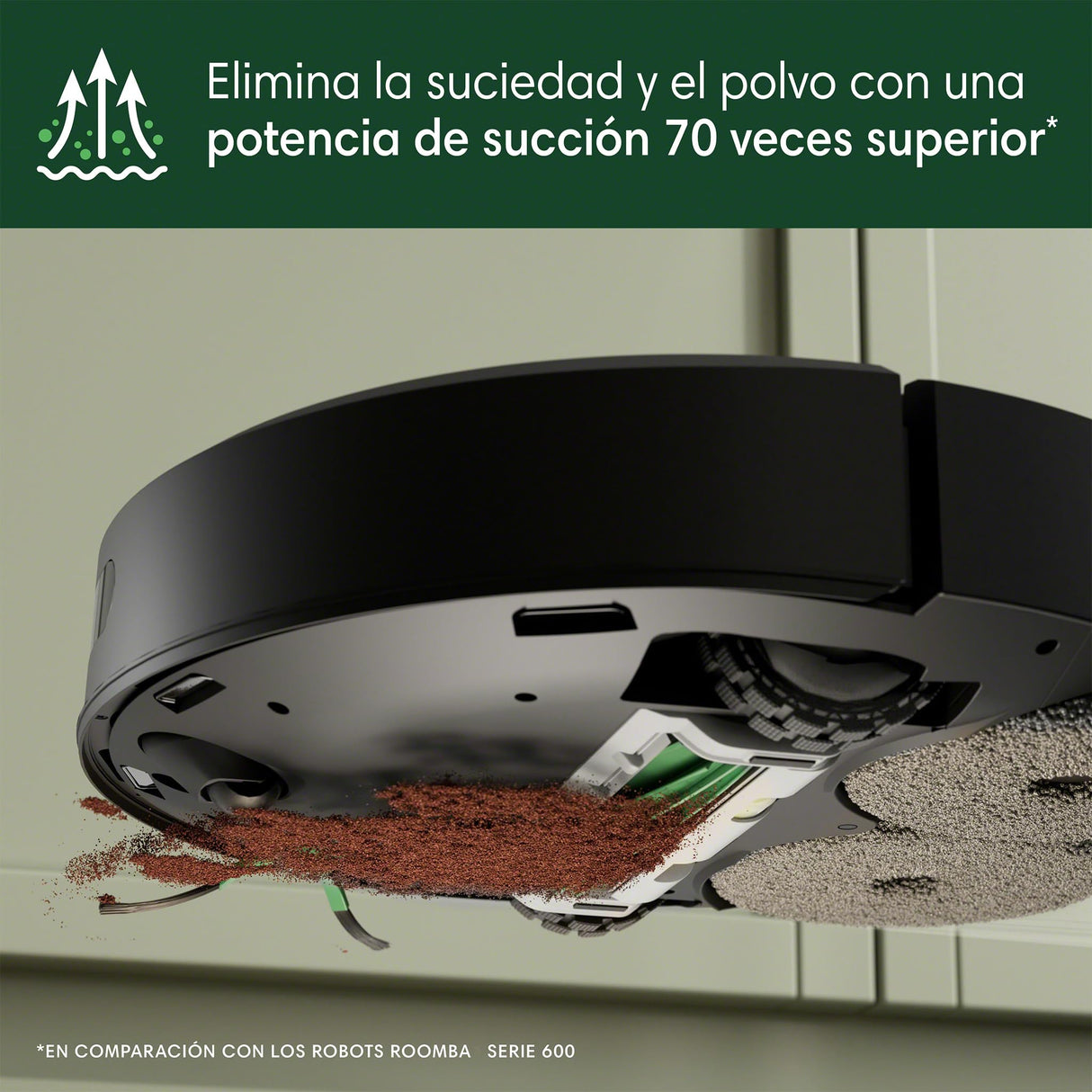 iRobot Roomba Plus 405 Combo con Base AutoWash multifunción y autolimpiable, Lavado y Secado mopas DualClean elevables, Clearview LiDAR, 75 días de autovaciado, Doble fregado con SmartScrub, App_N