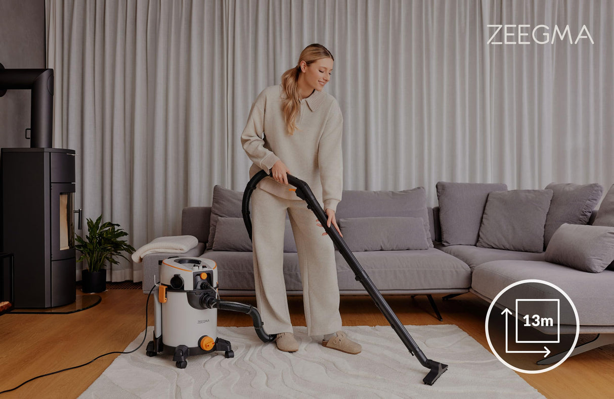 ZEEGMA ZONDER WASH aspiradora de lavado 1400W con función de soplado y extracción de agua, filtro HEPA, 4L, elimina ácaros y alérgenos, 13m de alcance, accesorios incluidos