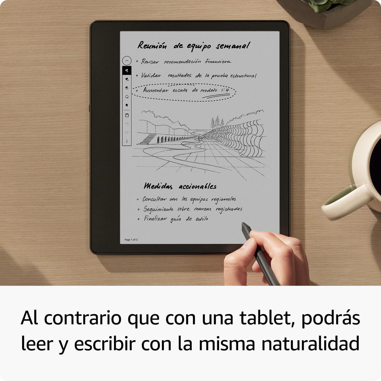 Kindle Scribe (2022), el primer Kindle que a la vez es un cuaderno digital, todo en uno, con 16 GB de almacenamiento y una pantalla Paperwhite de 10,2" y 300 ppp | Con el lápiz básico