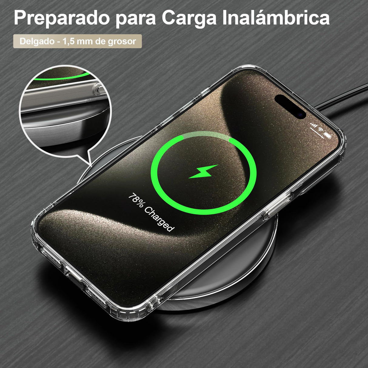 Zyporian Funda for iPhone 15 Pro MAX 6,7 Pulgadas, Transparente Carcasa Anti-Amarillo Fundas Antigolpes Antichoques Case Antiarañazos Slim Delgada Capa Marco TPU Suave y PMMA Duro Respaldo