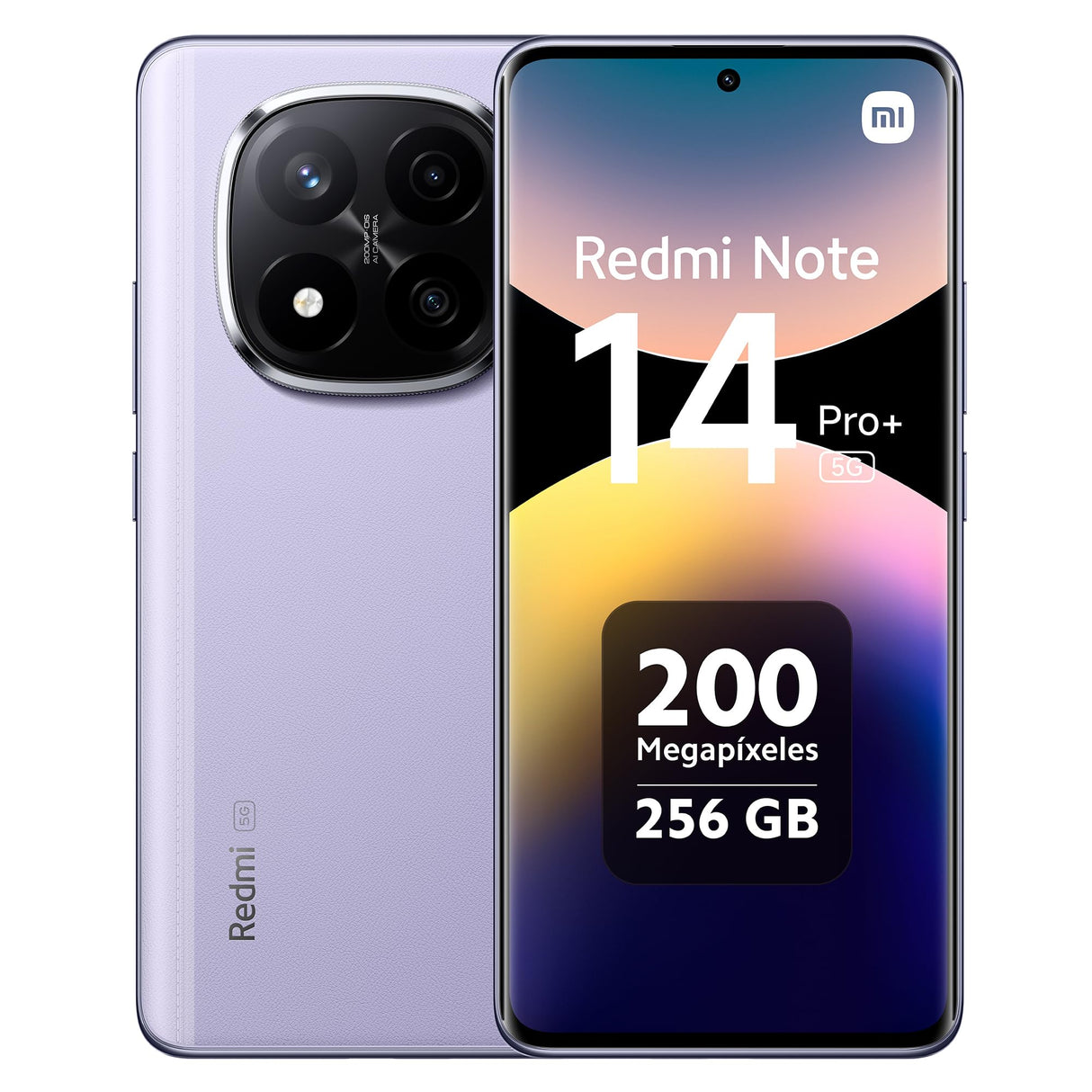 Xiaomi Redmi Note 14 Pro+ 5G - Smartphone de 8+256GB, Pantalla de 6.67" AMOLED FHD+ 120Hz, Snapdragon 7s Gen 3, cámara de 200MP, HyperCharge 120W, 5110 mAh, Cargador no Incluido, Morado (Versión ES)