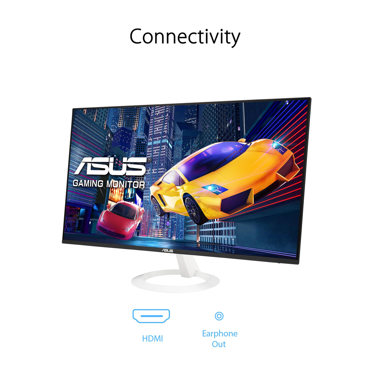 ASUS VZ27EHF-W Eye Care Monitor Gaming 27 pulgadas (IPS, Full HD, sin marcos, 100 Hz, sincronización adaptativa, 1 ms MPRT, HDMI, luz azul baja, sin parpadeos, montaje en pared)