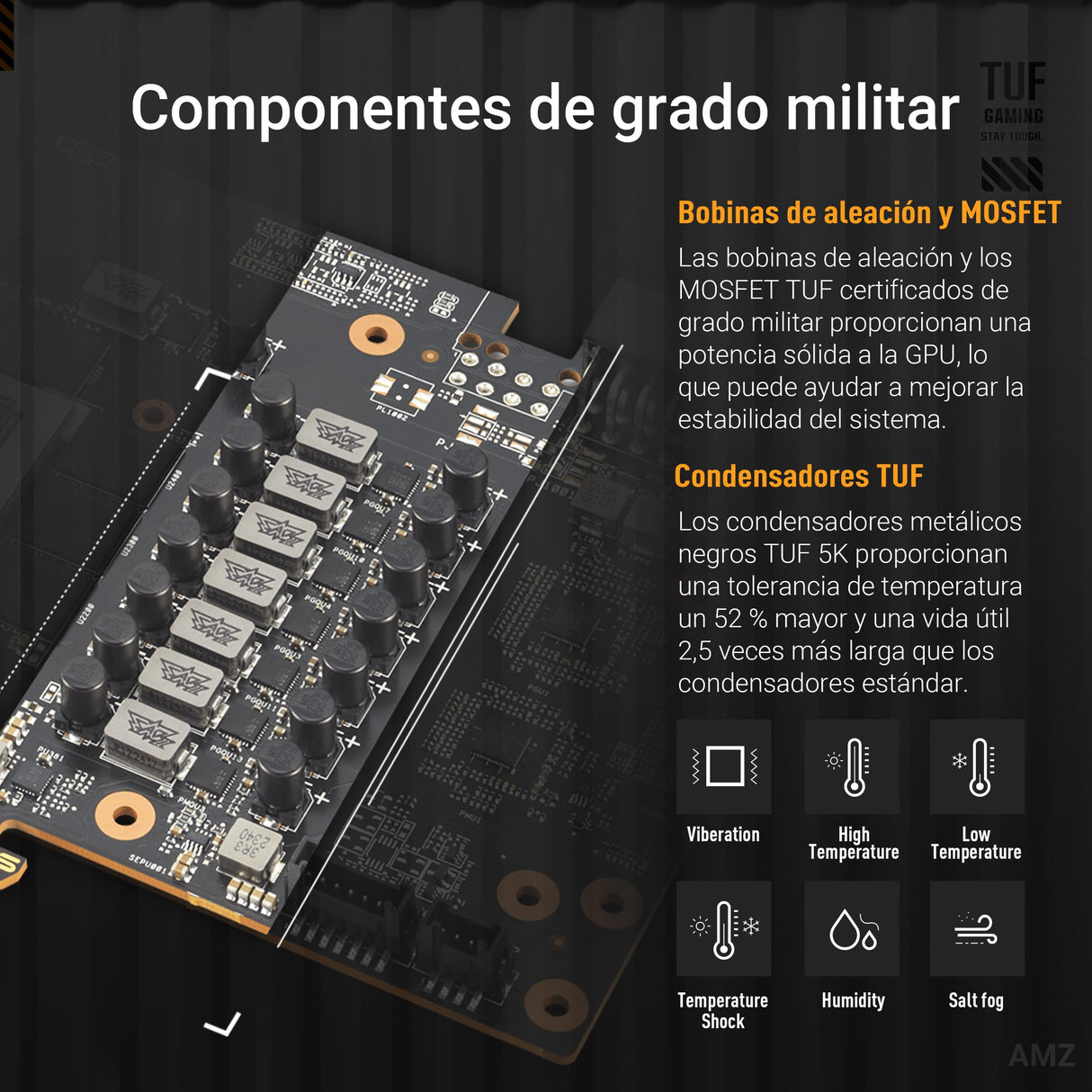 ASUS TUF Gaming Radeon RX 9070 OC Edition 16GB GDDR6, Tarjeta gráfica Gaming (PCIe 5.0, 16GB GDDR6, HDMI/DP 2.1, 3.125 Ranuras, Grado Militar, Revestimiento PCB, Ventiladores axial-Tech)