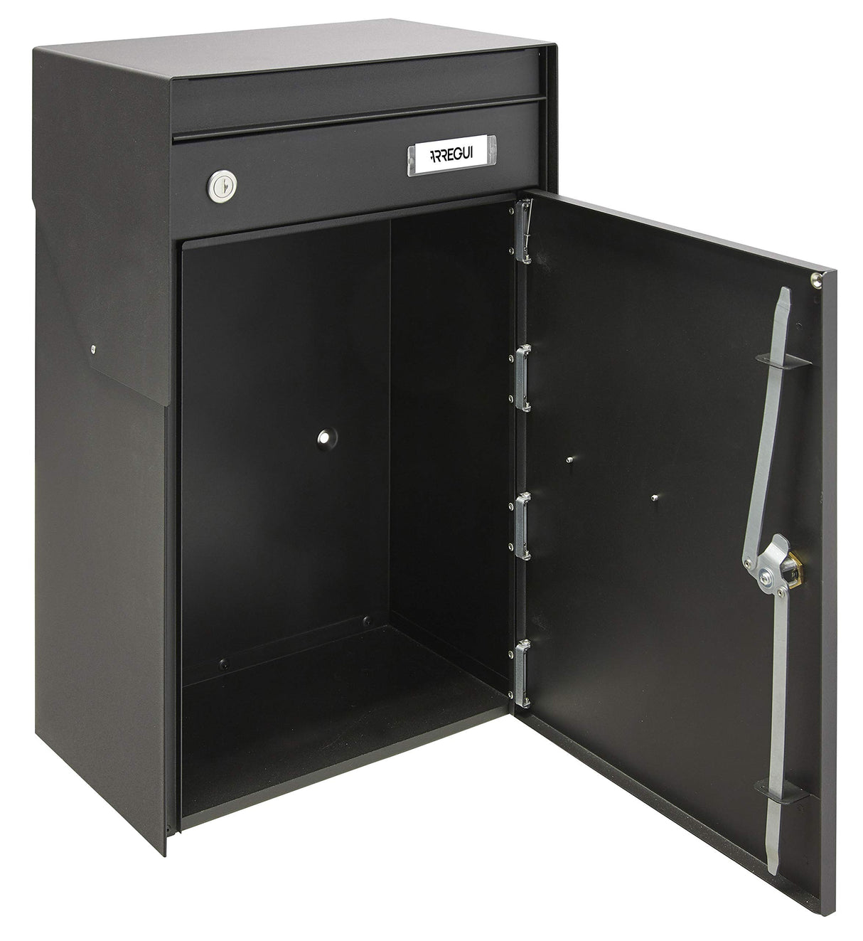 Arregui Bigpack Mail EP2014 Individual de Acero para Correo y para paquetería Grande, buzón para Paquetes, Negro