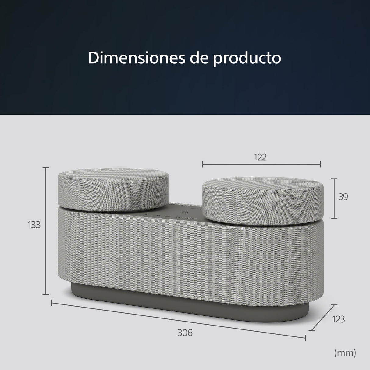 Sony HT-AX7 Sistema de Sonido Surround Portátil para Tablet, Smartphone, Ordenador Portátil, Proyector, Batería 30 Horas, Fácil Conexión Bluetooth, Gris
