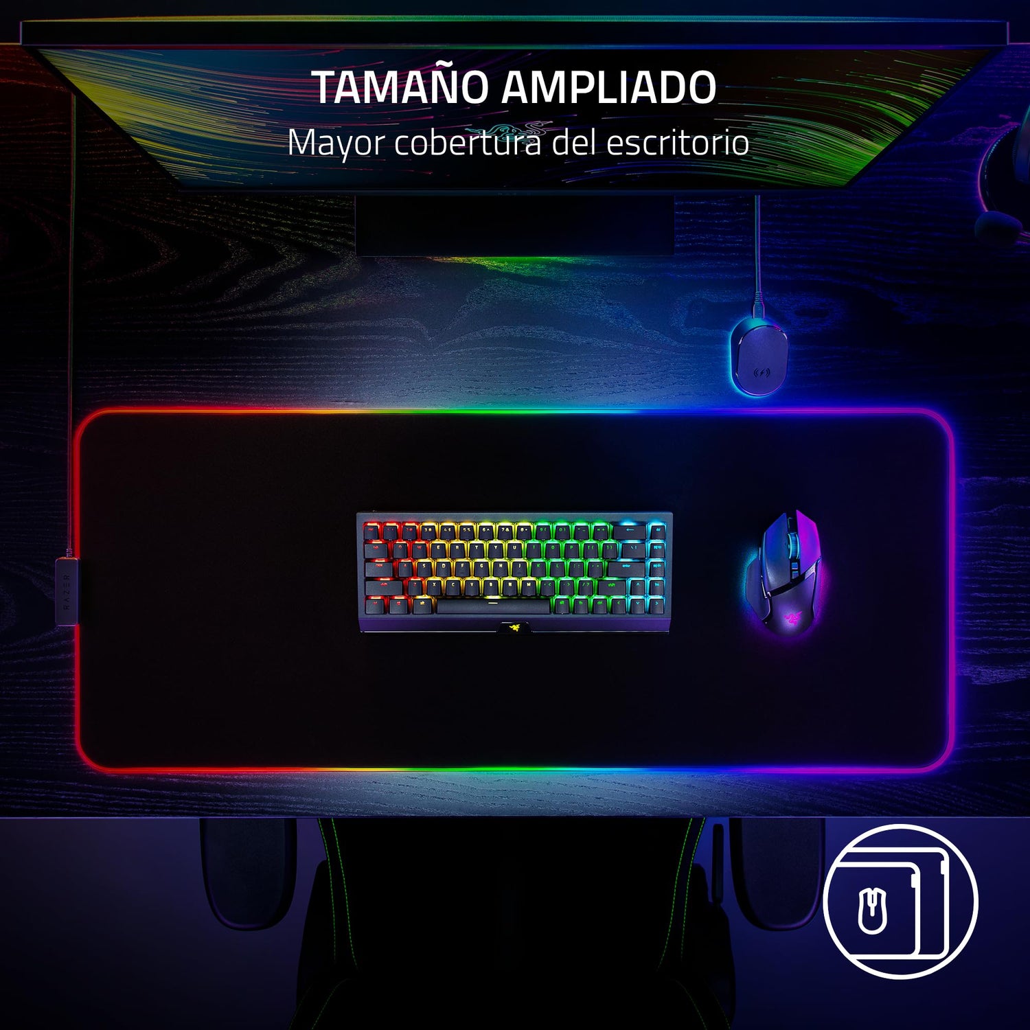 Razer Strider Chroma - Strider Chroma - Hybrid Mouse Mat with Chroma RGB
