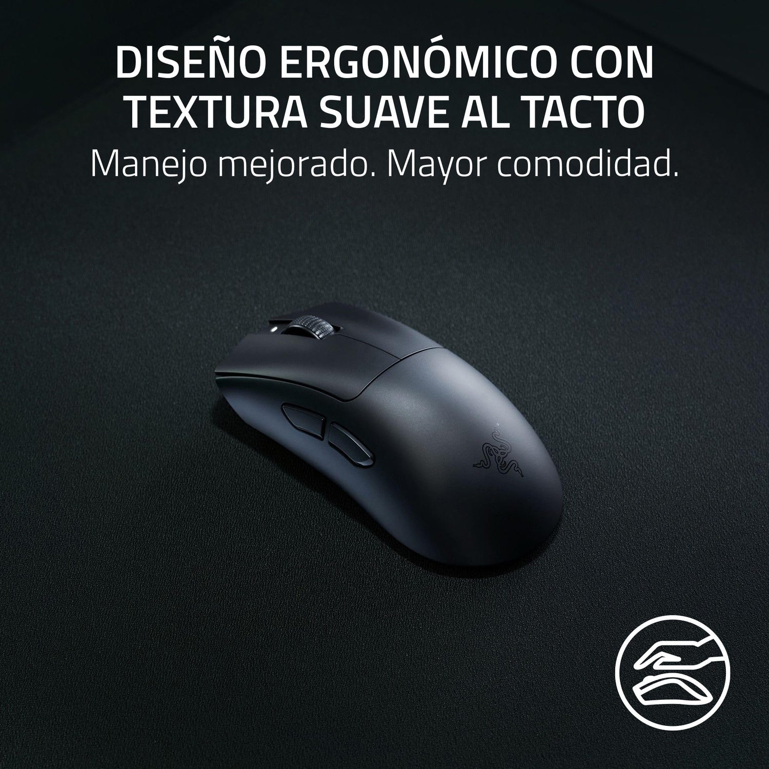 Razer DeathAdder V3 HyperSpeed - Ratón ergonómico e-Sports inalámbrico Ultraligero para Juegos con 26K dpi (55g, Revestimiento Suave al Tacto, 100h de duración de la Pila, HyperSpeed 8K Hz) Negro