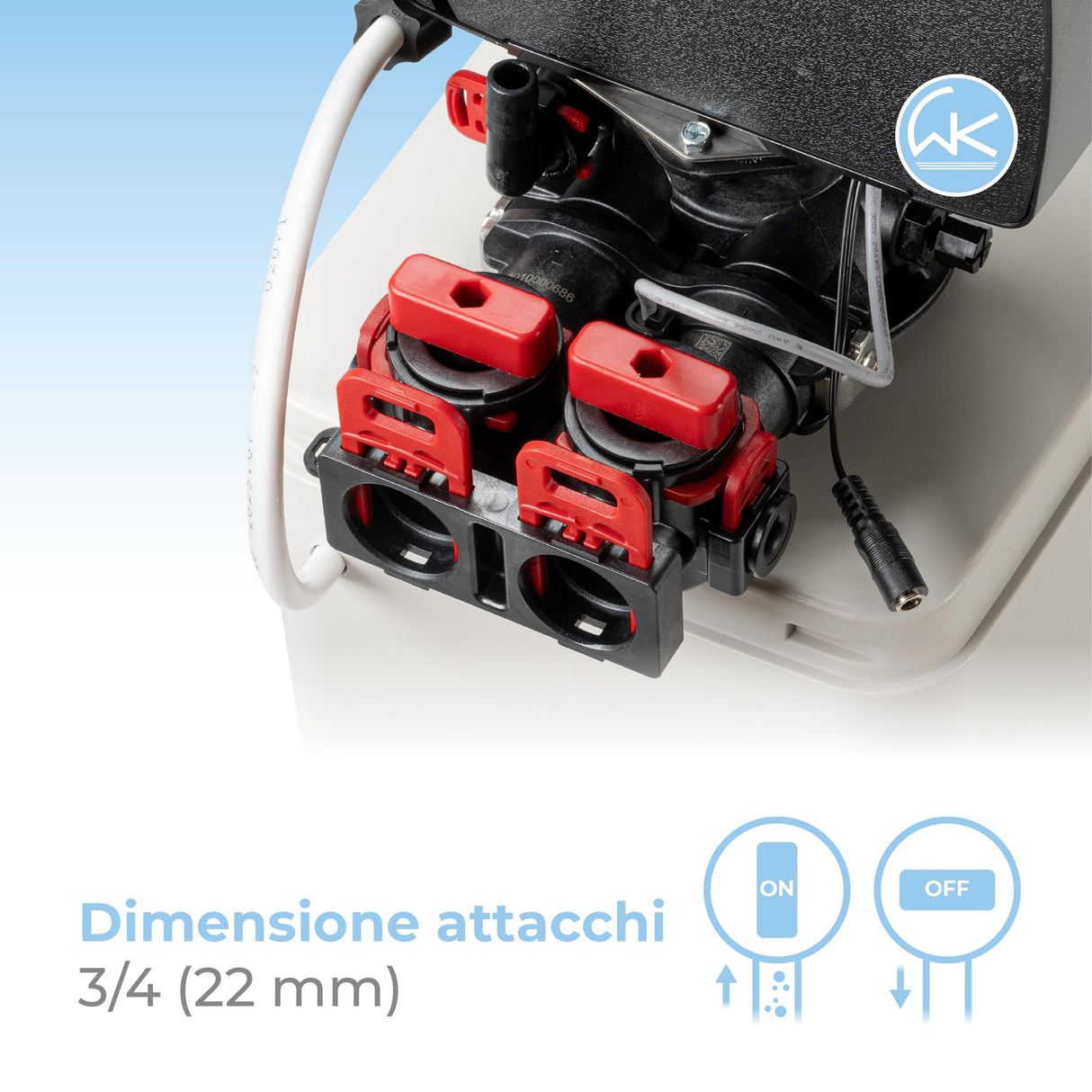 Ablandador de agua WK Medium Shark blanco – Filtrado eficaz, diseño compacto, capacidad media, ideal para 4-6 personas